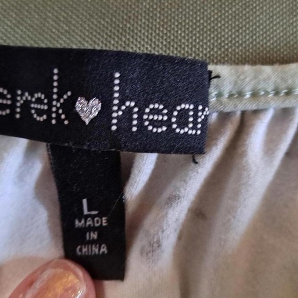 Derek‎ Heart Mint Green Flowered Crop Top Size Large - Picture 3 of 3